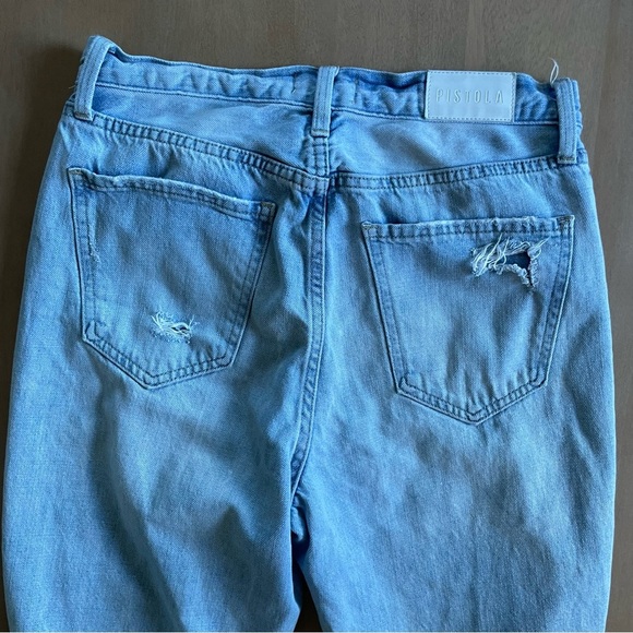 Pistola Light Blue Distressed Cassie Straight Leg Jeans - Picture 12 of 15